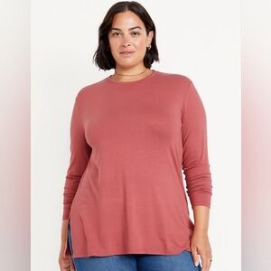 Old Navy Luxe Long Sleeve Top in Dusty Rose. Size Large Petite